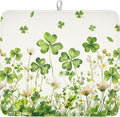 St Patrick's Day Dish Drying Mat 16 x 18 Inch Green Clover Dish Drainer Rack by Unknown