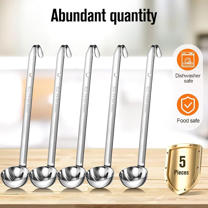 Cunhill 5 Pcs Soup Ladles Stainless Steel Serving Ladles - Image 2