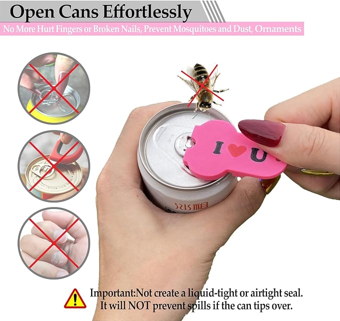 Soda Can Tab Opener Mini Soda Can Cover Easy Tab Opener and Drink Protector - Image 3