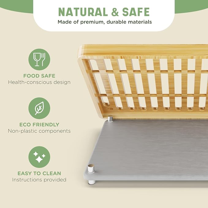 NIUM Stone Drying Mat for Kitchen Counter & Bamboo Rack - Image 5