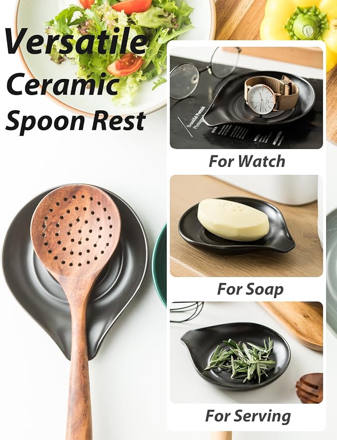 LAUCHUH Spoon Rest, 5 inches Cooking Spoon Holder - Image 6
