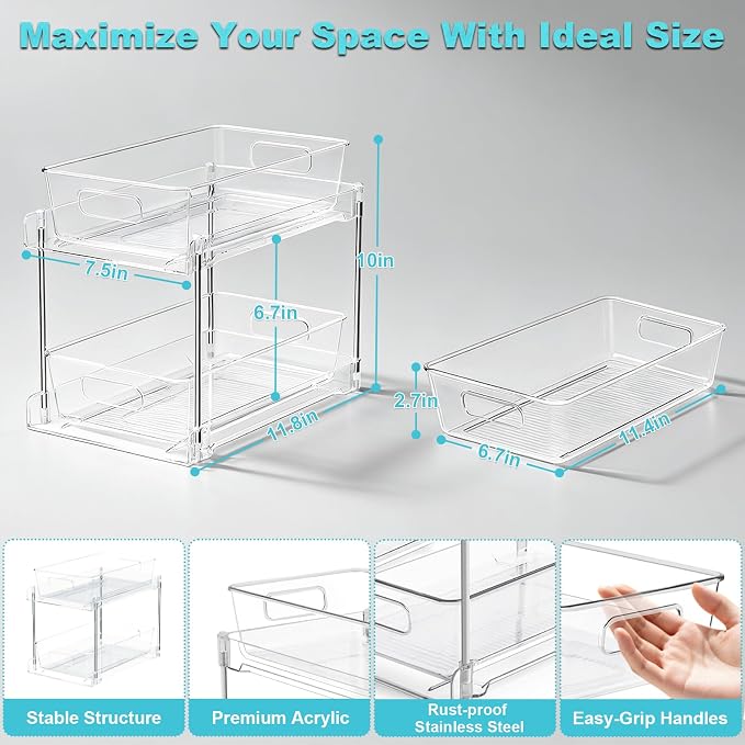 2 Tier Under Sink Organizer Bathroom Organizers and Storage - Image 6