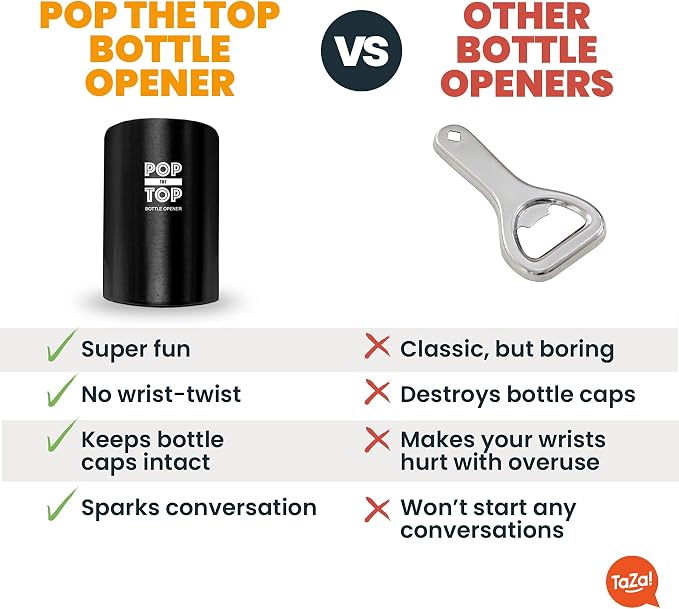 Pop-the-Top Beer Bottle Opener: Automatic Bottle Cap Opener, Push Down Pop Off - Image 3