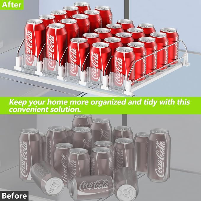 IBORING Drink Organizer for Fridge, Self Pushing Fridge Drink Organizer - Image 6