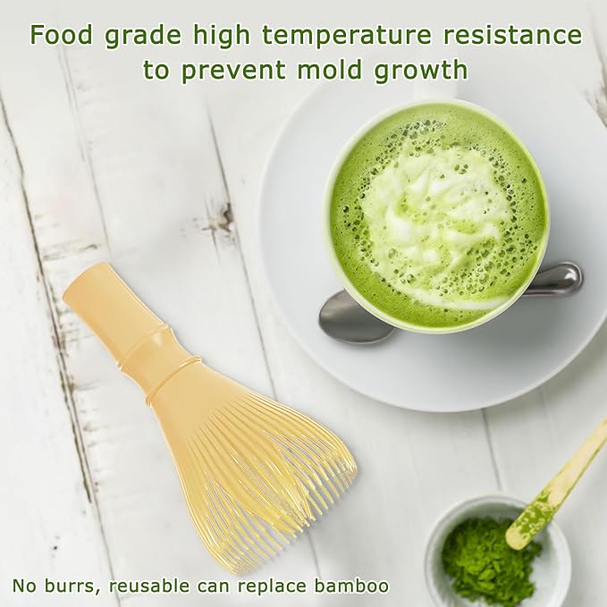 Matcha Whisk, Reusable Plastic Ceramic Matcha Whisk Easy to Clean Stirring Tool - Image 4