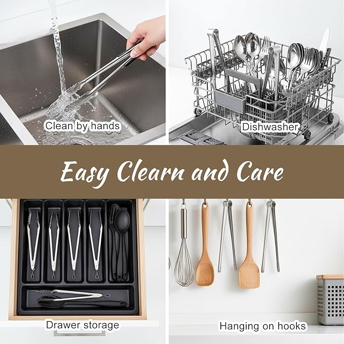 6 Pack Small Kitchen Tongs Set - Image 4