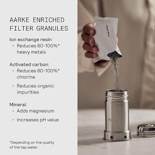 Aarke Purifier Large Glass Pitcher Bundle w/Steel Filter, 3 Enriched + 1 Pure - Image 4