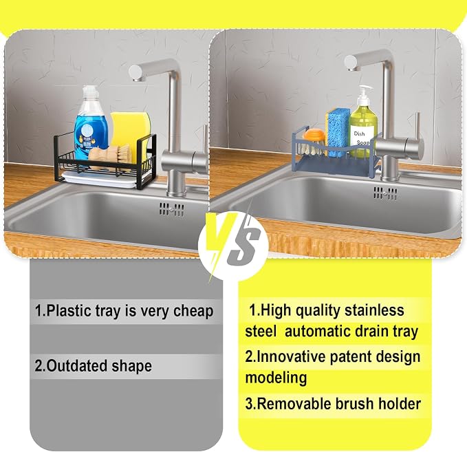 Maifan Stainless Steel Kitchen Sink Caddy Organizer - Image 4