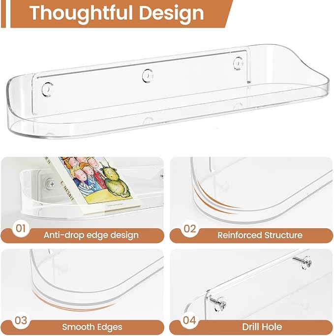 SpaceWhisper Floating Shelves for Wall, Living Room, Display Hanging Shelf - Image 4