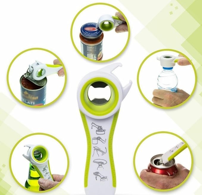 5 In 1 Multi Function Stainless Steel Plastic Can Jar Bottle Open Tighten - Image 2
