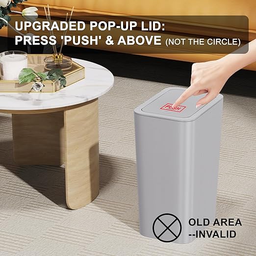 3 Pack 10 Liter / 2.6 Gallon Bathroom Trash Can, Small Trash Can - Image 3