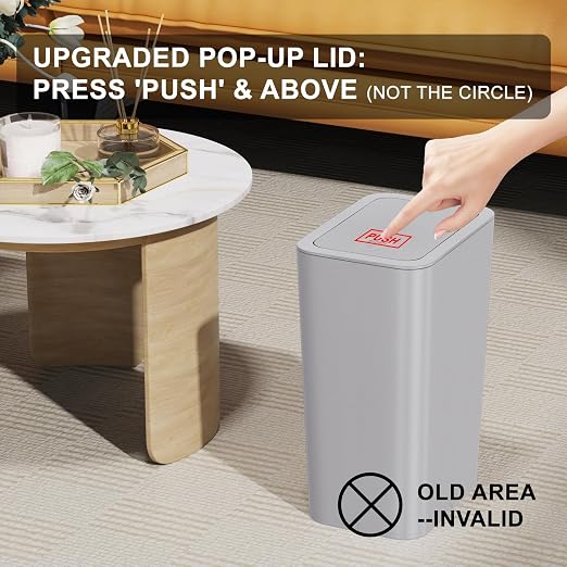 N. NETDOT 3 Pack 10L / 2.6 Gallon Small Trash Can - Image 5