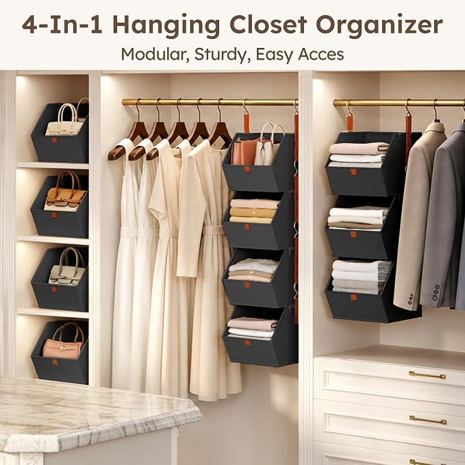 Homsorout Hanging Closet Organizer 4 Tier - Image 8