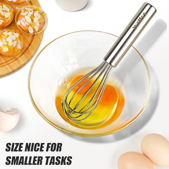 Walfos Mini Whisk, 6+8 in Small Whisk, 304 Stainless steel Whisks Heat - Image 3