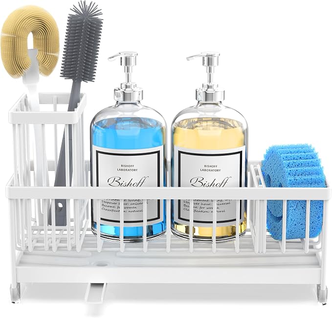 Moforoco Extra Large Kitchen Sink Caddy, Rustproof Sponge Holder - Image 8
