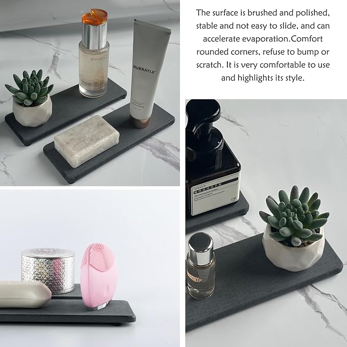 NiuYichee 2 Pcs Water Absorbing Stone Trays, Kitchen/Bathroom Sink Soap Dish - Image 8