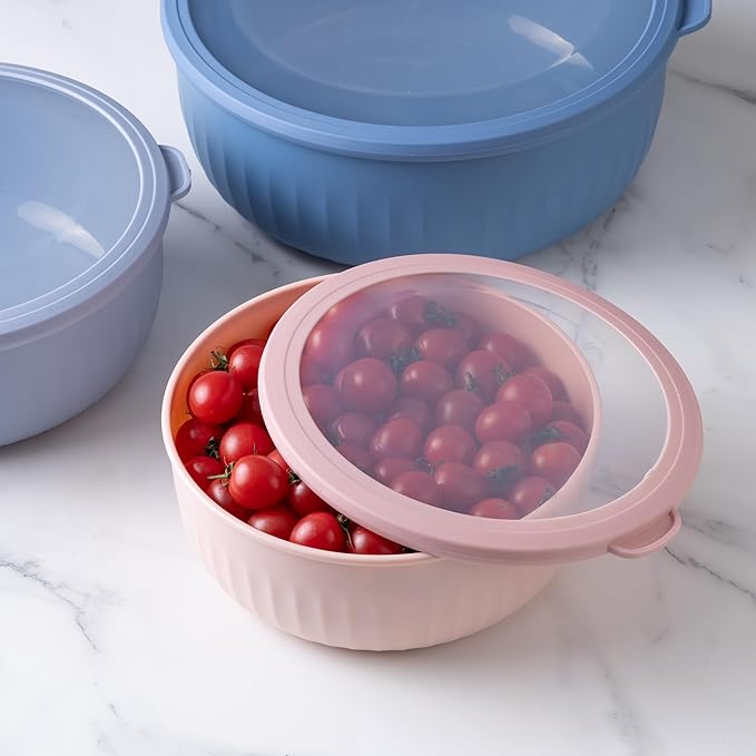 COOK WITH COLOR Prep Bowls with Lids- Wide and Deep Nesting Plastic Small - Image 4