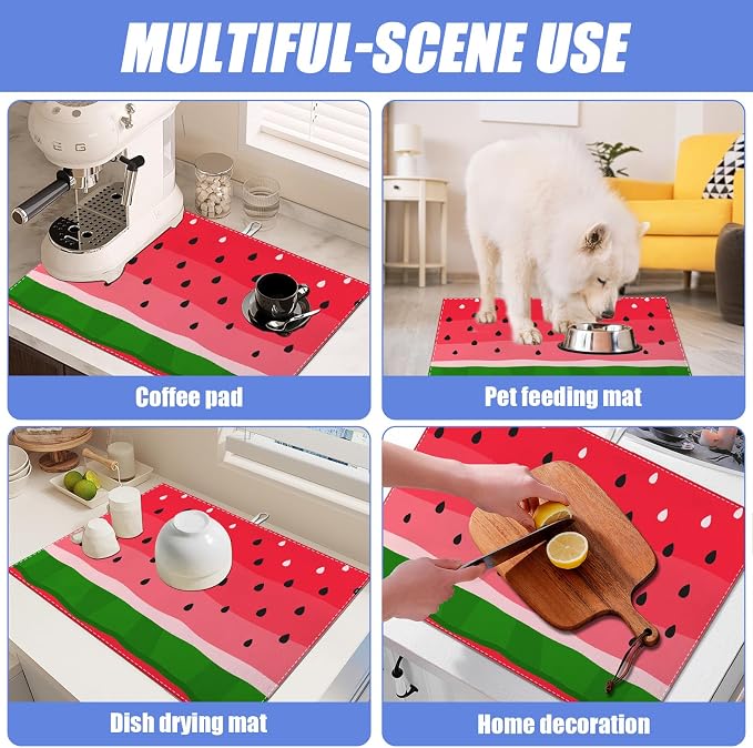 Watermelon Dish Drying Mat for Kitchen Counter Fruit Drying Pad Absorbent - Image 7