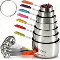 Bopei Measuring Cups and Spoons Set Stainless Steel 12 Piece by Bopei