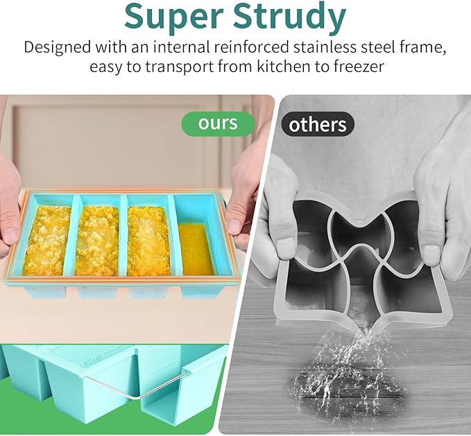 Silicone Freezer Tray for Sauce Cube: GGOW Silicone Freezing Tray for Broth - Image 3