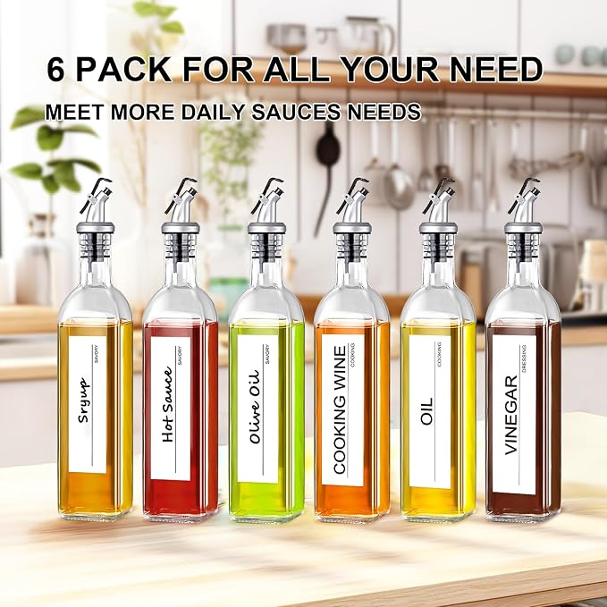 GMISUN Olive Oil Dispenser Bottle, 6 Pack Oil Dispensers Bottles - Image 8