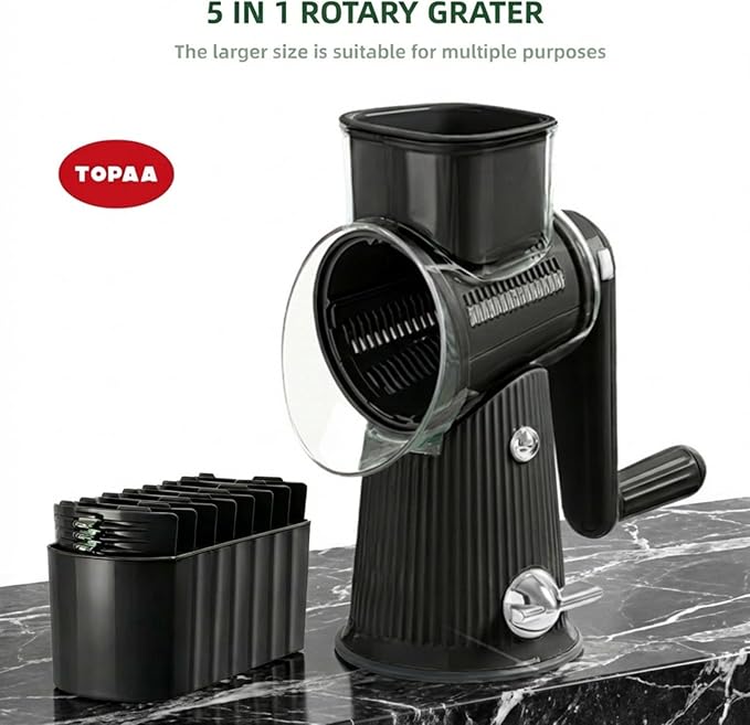 Rotary Cheese Grater with Handle - Image 4