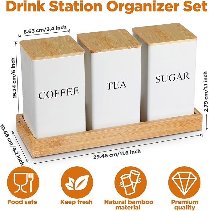 3 Pack Coffee Tea Sugar Container - Image 2