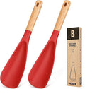 Cooking Spoon for Nonstick Cookwares, Wood Handle Spoon for Mixing, and Scrape by BADIANO