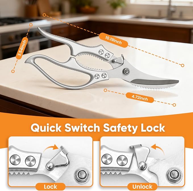 Kitchen Scissors Food Cutting: Heavy Duty Poultry Meat Shears - Image 4