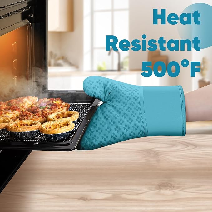 Oven Mitts and Pot Holders 4 Sets, Heat Resistant 500 ℉ Oven Mitt and Pot Holder - Image 6