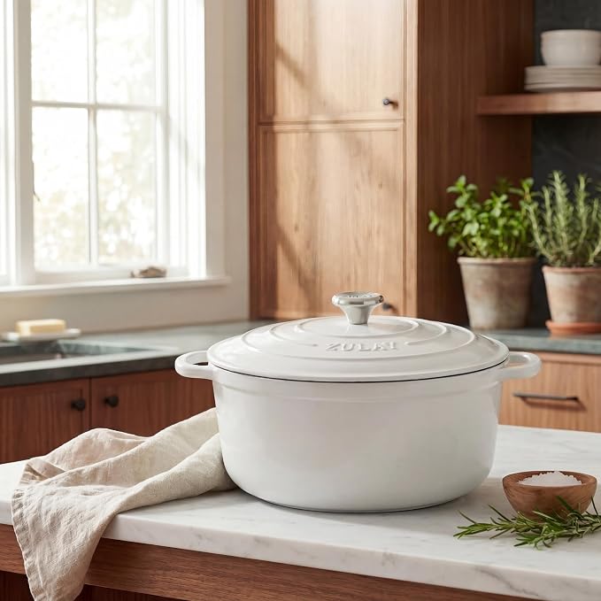 Zulay Kitchen 5 Quart Enameled Cast Iron Dutch Oven Pot - Image 2