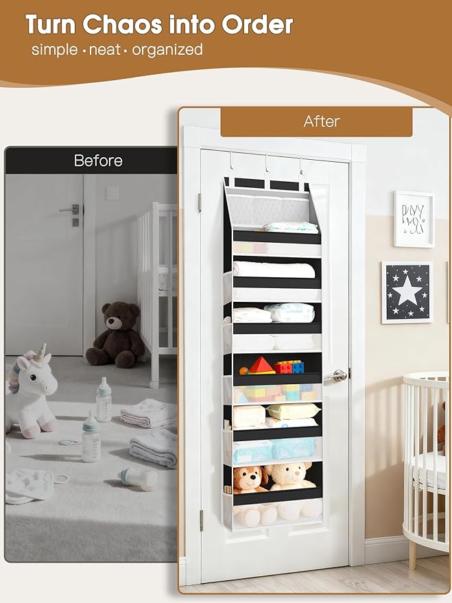 Criusia Over the Door Organizer, Heavy-Duty 6-Shelf Hanging Storage - Image 2