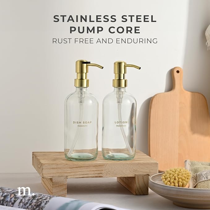 MaisoNovo Soap Dispenser 2-Piece Set | 16.9oz Clear Bottles - Image 4