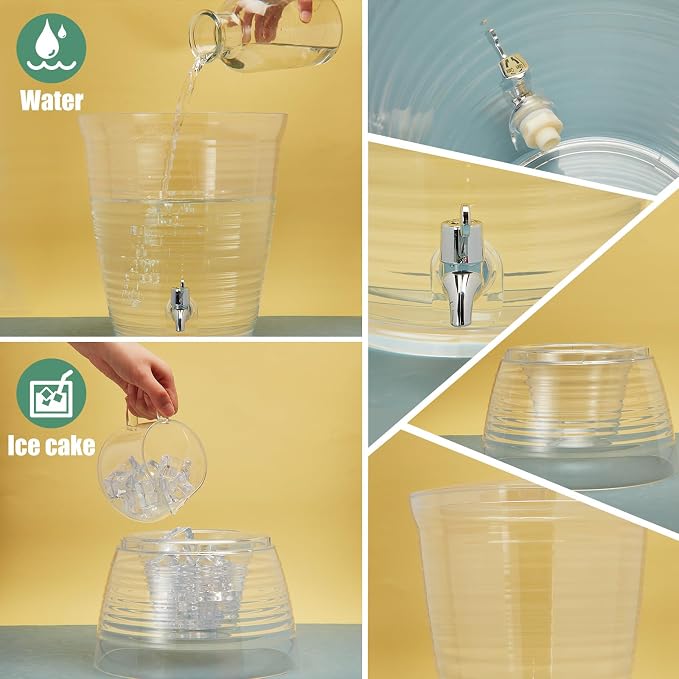 Tioncy 4 Pcs Acrylic Beverage Dispenser - Image 2