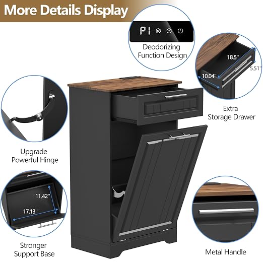 Single 10 Gallon Tilt Out Trash Can Cabinet - Image 6