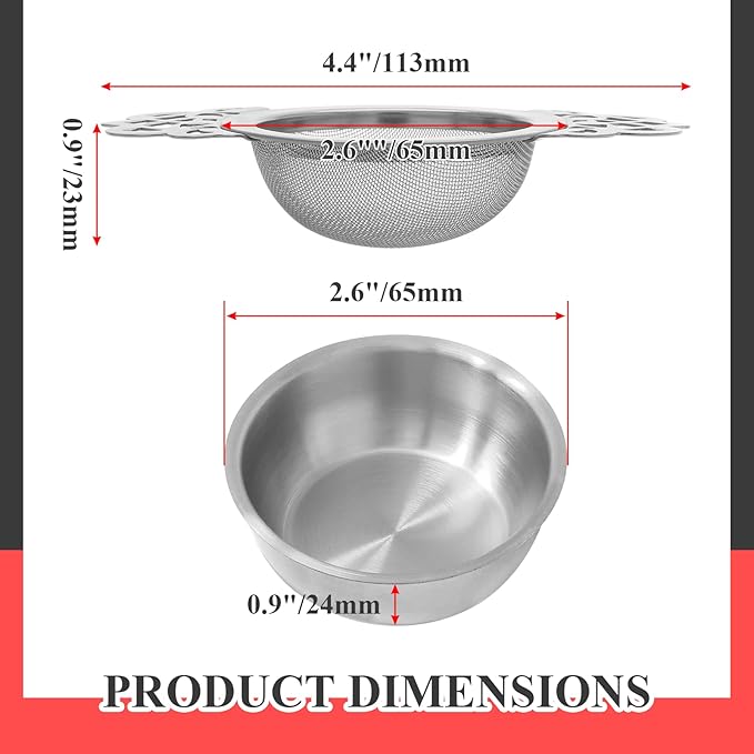 Bonsicoky 4 Pack Tea Strainer Bowl, Stainless Steel Loose Leaf Tea Filter - Image 2