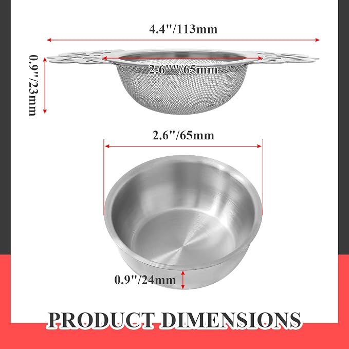 Bonsicoky 2 Pack Tea Strainer Bowl, Stainless Steel Loose Leaf Tea Filter - Image 2