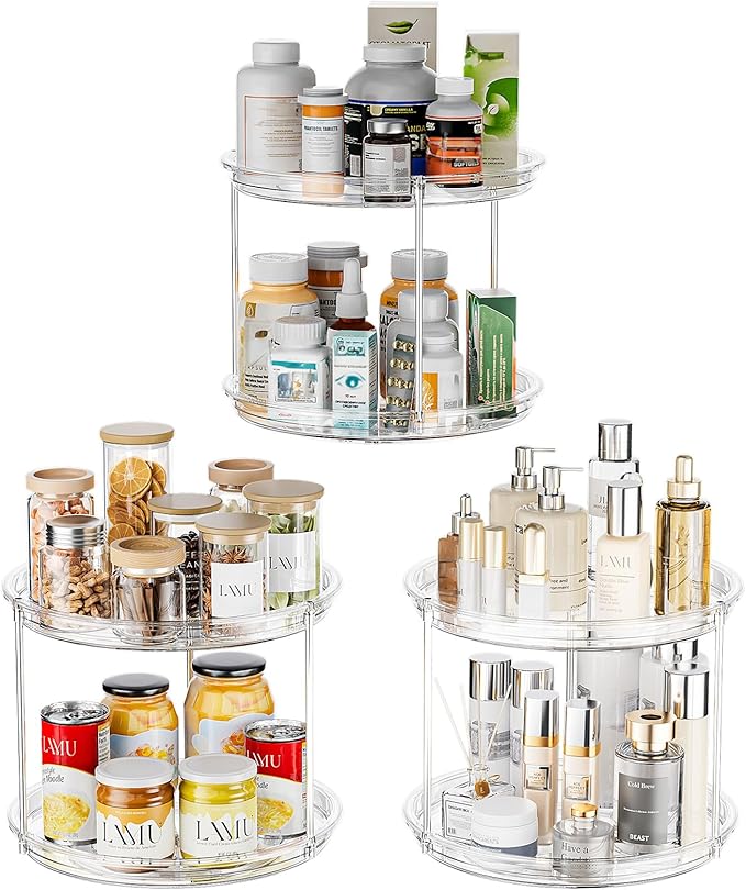 LAMU 2 Tier Lazy Susan Turntable Organizer by YourHome-OrganizationHelper