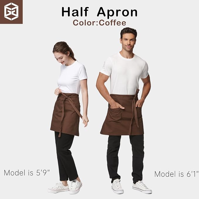 Unisex Waist Apron Half Bistro Apron Server Aprons - Image 4