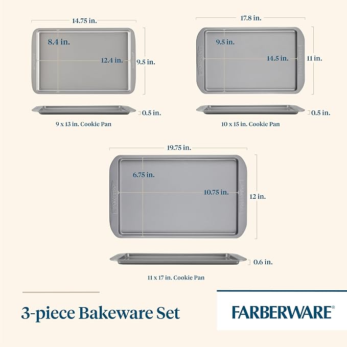 Farberware Nonstick Bakeware 3-Piece Cookie Pan Set - Image 2