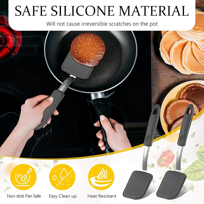 Silicone Cookie Spatula Turner 2 Pack Mini Brownie Spatula Flexible Kitchen - Image 5