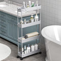 SPACELEAD Slim Storage Cart 4 Tier, Bathroom Organizer Rolling Utility by Home