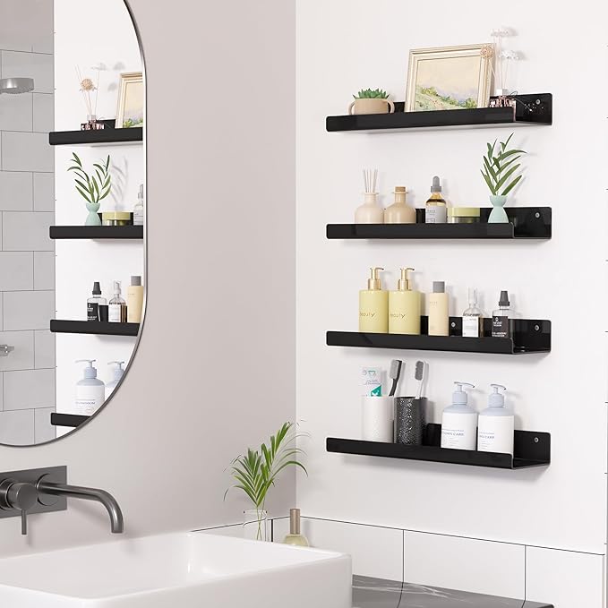 upsimples Acrylic Shelves for Wall Decor, Living Room, Floating Bookshelves for - Image 4