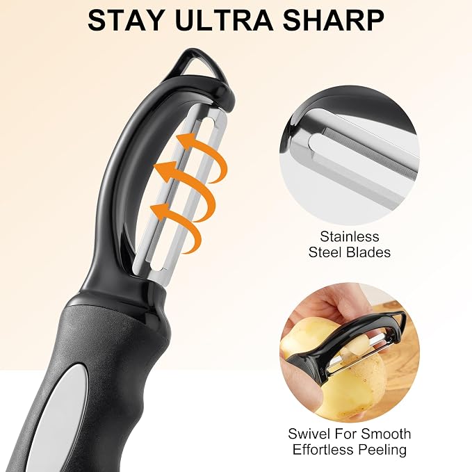 Premium Swivel Vegetable Peeler, Soft Grip Handle and Ultra Sharp Stainless - Image 4