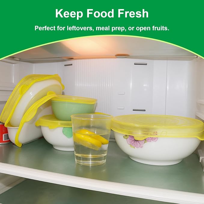 Silicone Stretch Lids – 6 Pack Reusable Food Covers, Flexible Silicone - Image 5