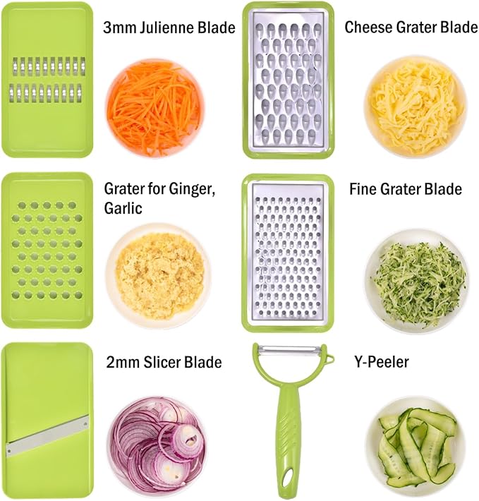 NACOLUS Cheese Grater with Container, 5 In 1 Mandoline Slicer - Image 2