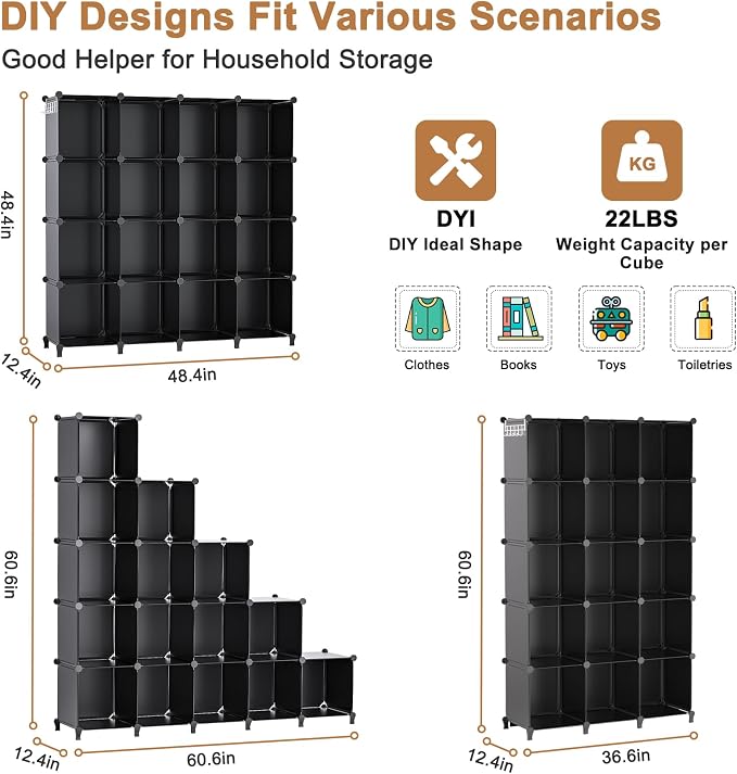 Neprock 16 Cubby Storage Organizer, Closet Clothes Storage Organizer, Cube - Image 3