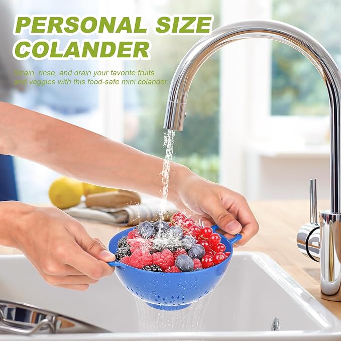 4 Pack Small Colander for Kitchen Mini Plastic Strainer Dish Safe for Veggies - Image 3