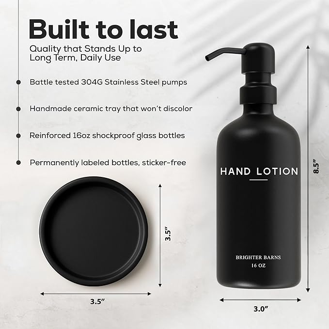 Black Glass Lotion Dispenser - Image 3