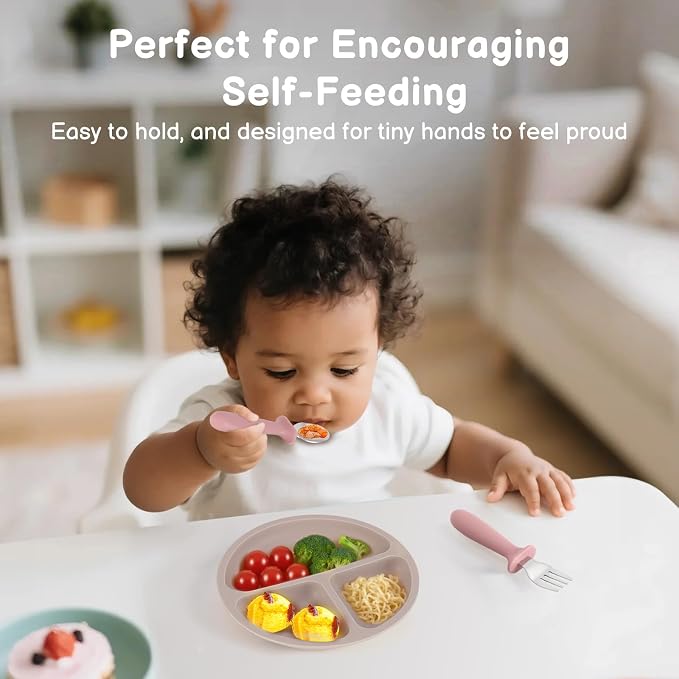 Eascrozn Toddler Spoons and Forks Set, 6 Pack Kids Silverware - Image 4